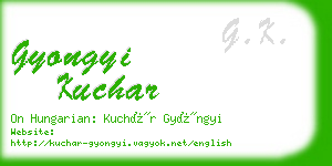 gyongyi kuchar business card